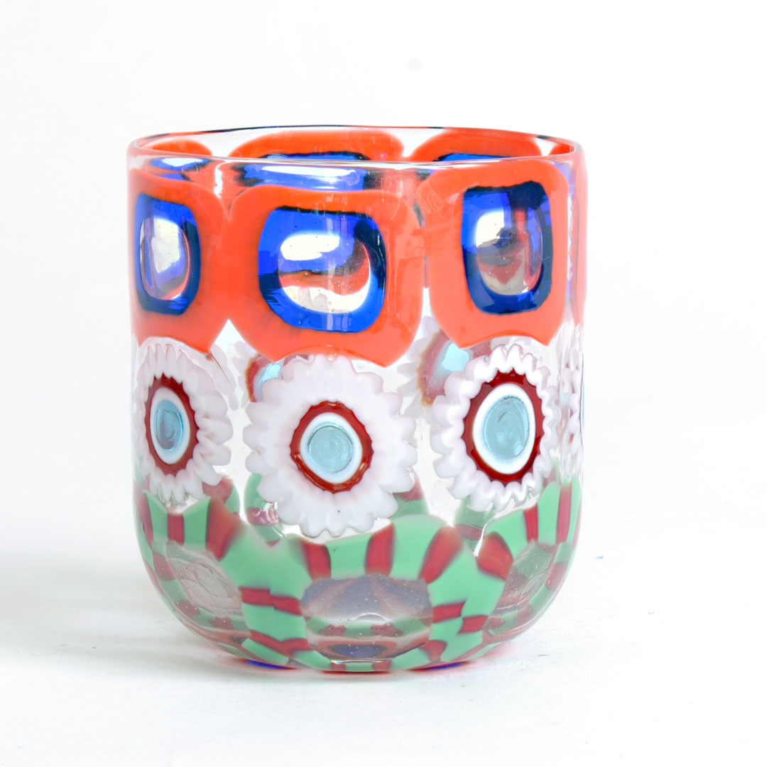 BICCHIERE MURANO CON MURRINE 