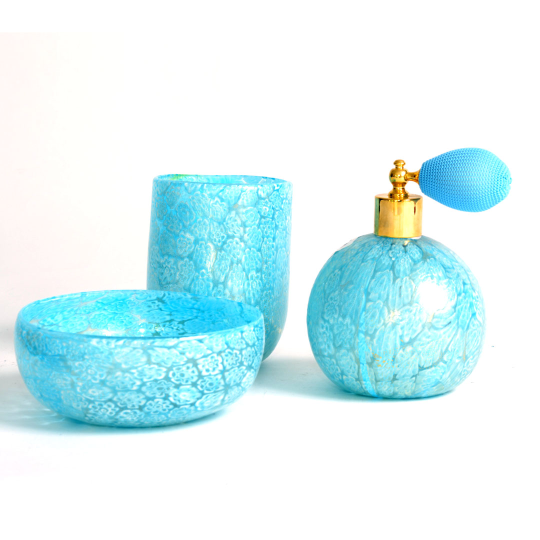 SET 3 PEZZI MURANO CON MURRINE